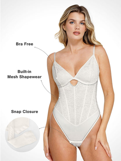 Elevate Your Style with the Shapewear Cutout Corset Bodysuit for a Stunning Hourglass Figure