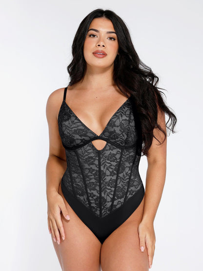 Elevate Your Style with the Shapewear Cutout Corset Bodysuit for a Stunning Hourglass Figure
